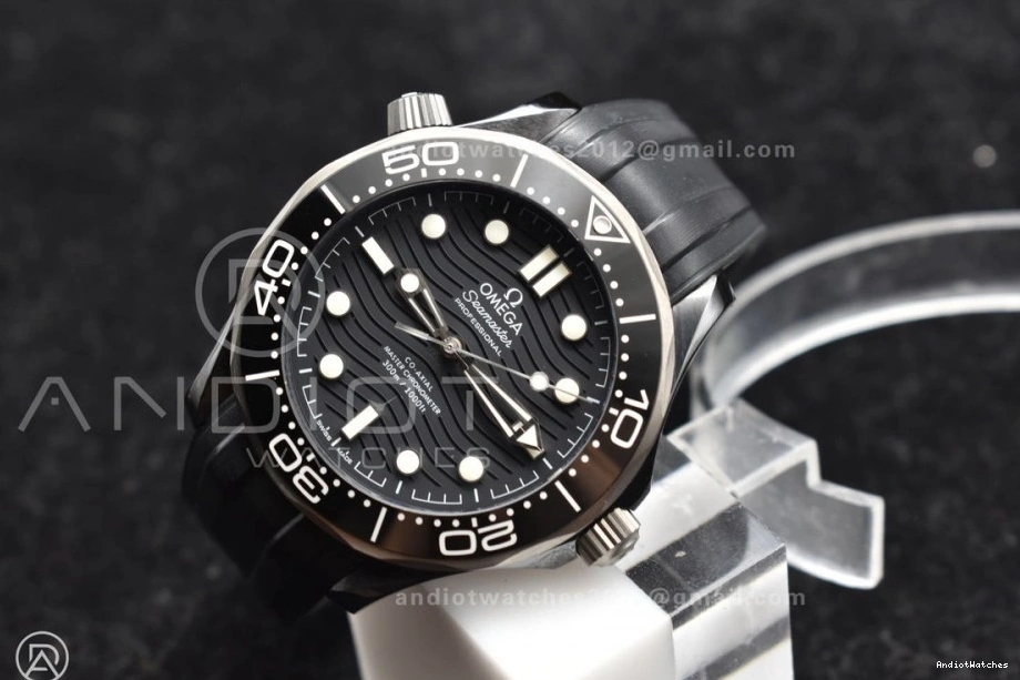 VSF A Best Edition Black Strap 300M PVD 1081 Dial Seamaster Diver GoAnywhere Black Rubber on 0116